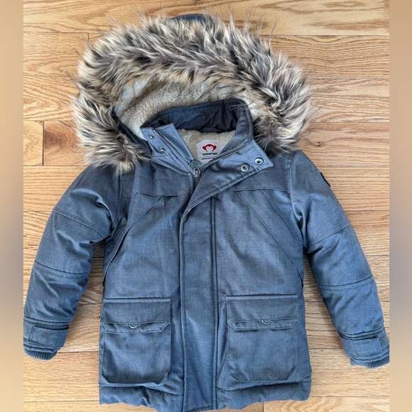 Appaman Charcoal Jacket with Faux Fur Hood - Picture 2 of 11